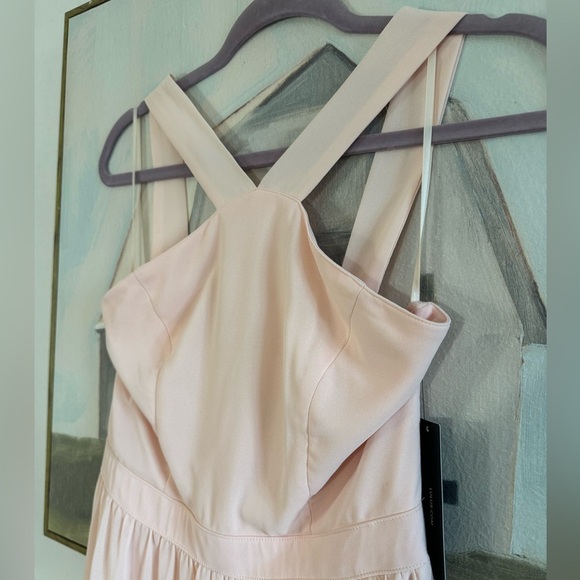 LULUS Air of Romance Peach Pink Halter Maxi Dress Size Medium - Picture 7 of 10